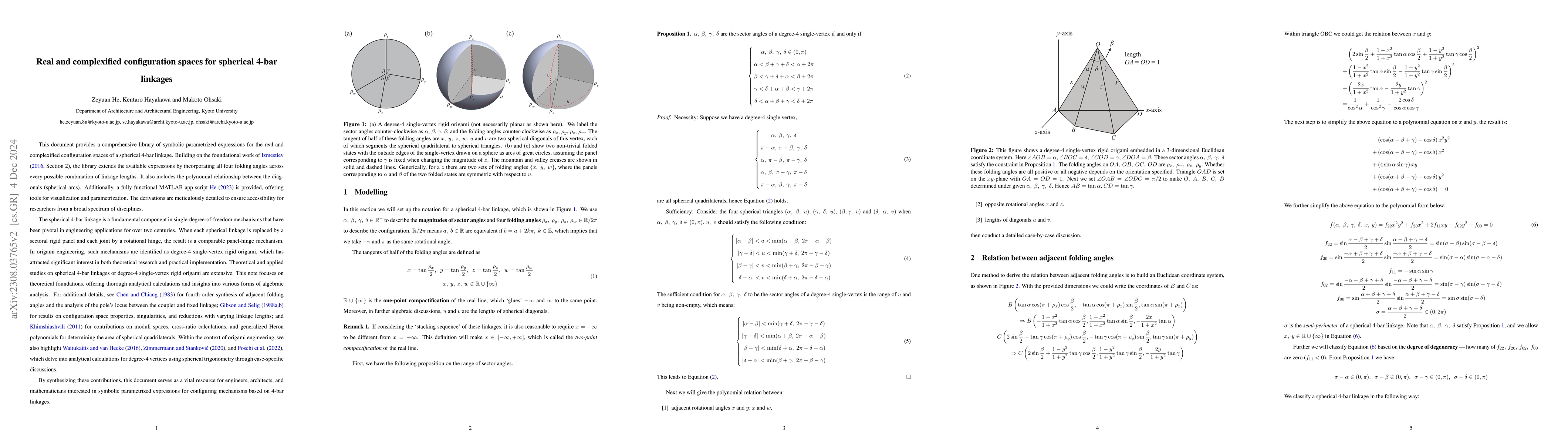 Thumbnail for Real and complexified configuration spaces for spherical 4-bar linkages