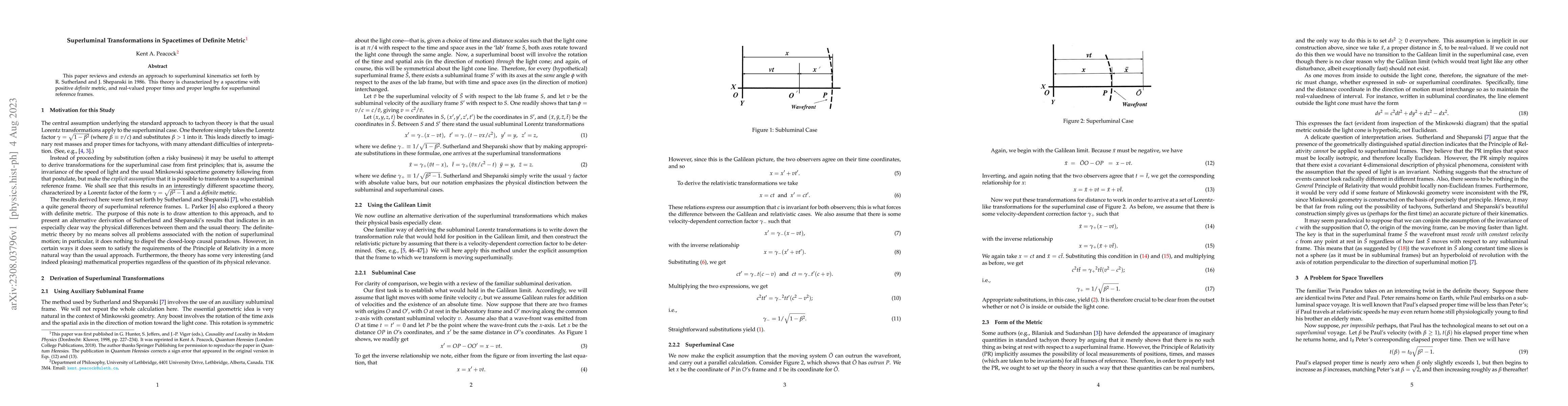 Thumbnail for Superluminal Transformations in Spacetimes of Definite Metric