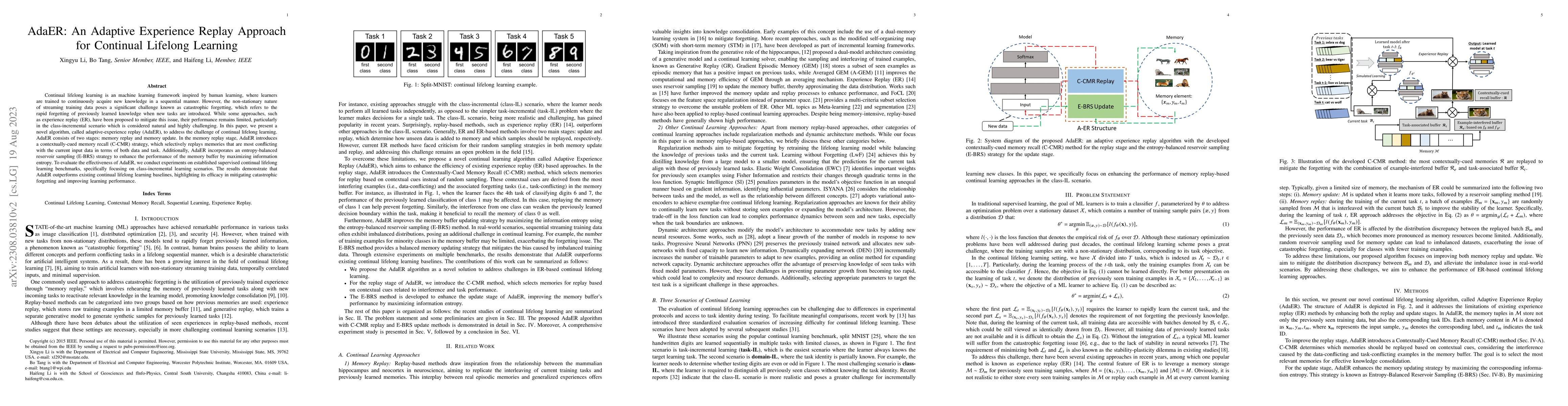 Thumbnail for AdaER: An Adaptive Experience Replay Approach for Continual Lifelong
  Learning