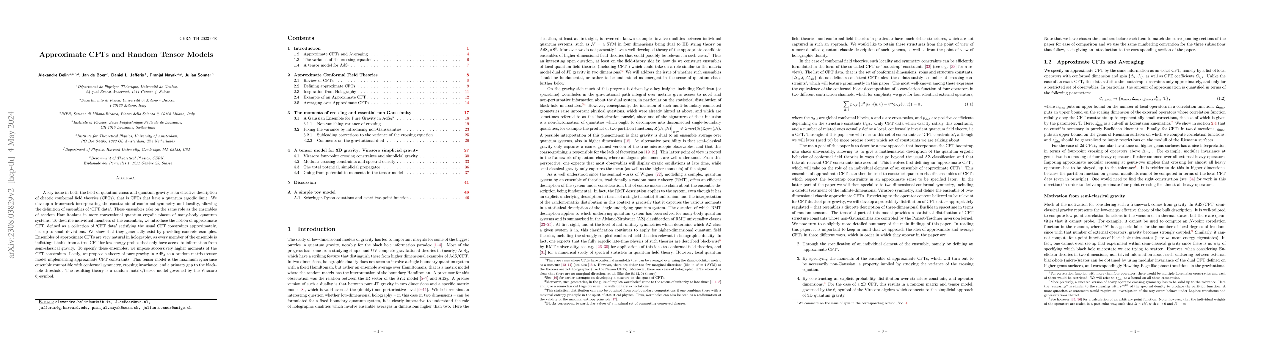 Thumbnail for Approximate CFTs and Random Tensor Models