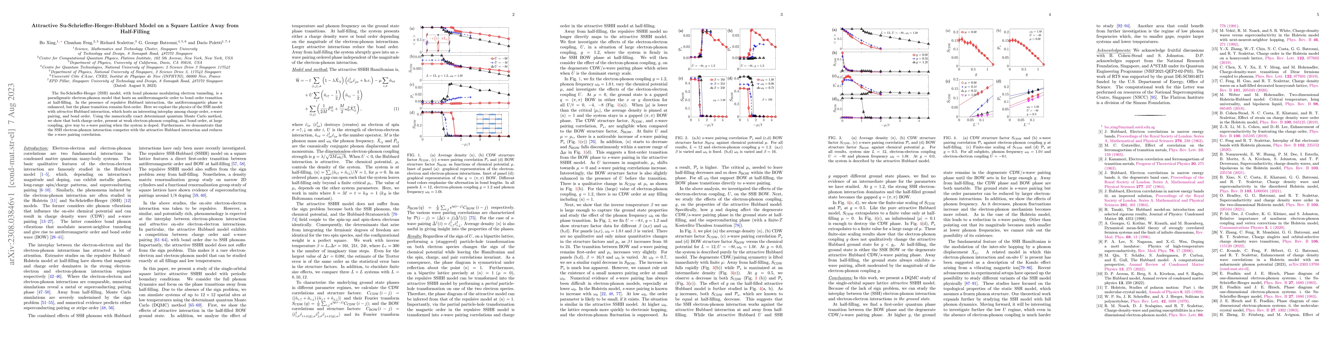 Thumbnail for Attractive Su-Schrieffer-Heeger-Hubbard Model on a Square Lattice Away
  from Half-Filling