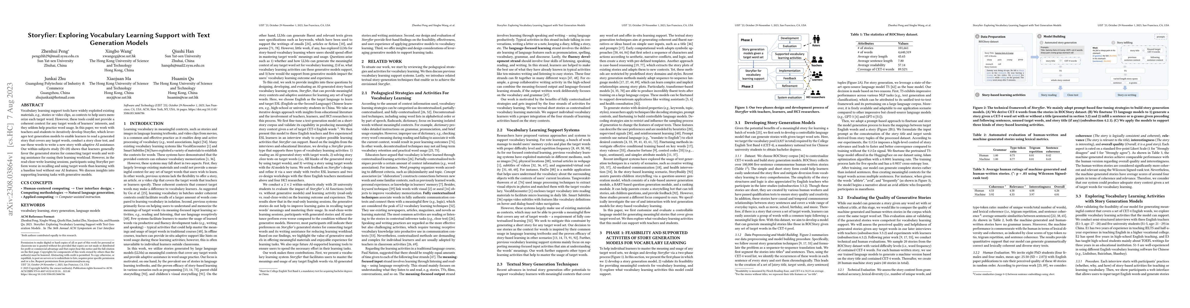 Thumbnail for Storyfier: Exploring Vocabulary Learning Support with Text Generation
  Models