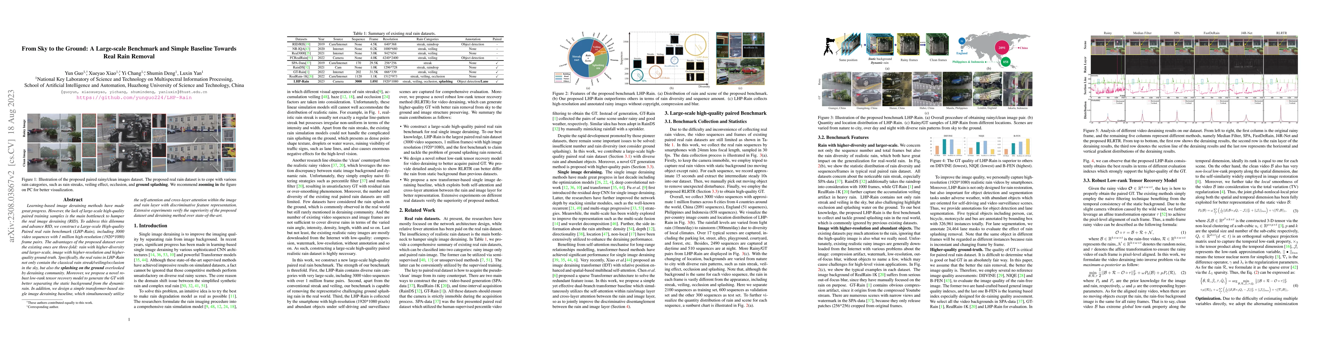 Thumbnail for From Sky to the Ground: A Large-scale Benchmark and Simple Baseline
  Towards Real Rain Removal