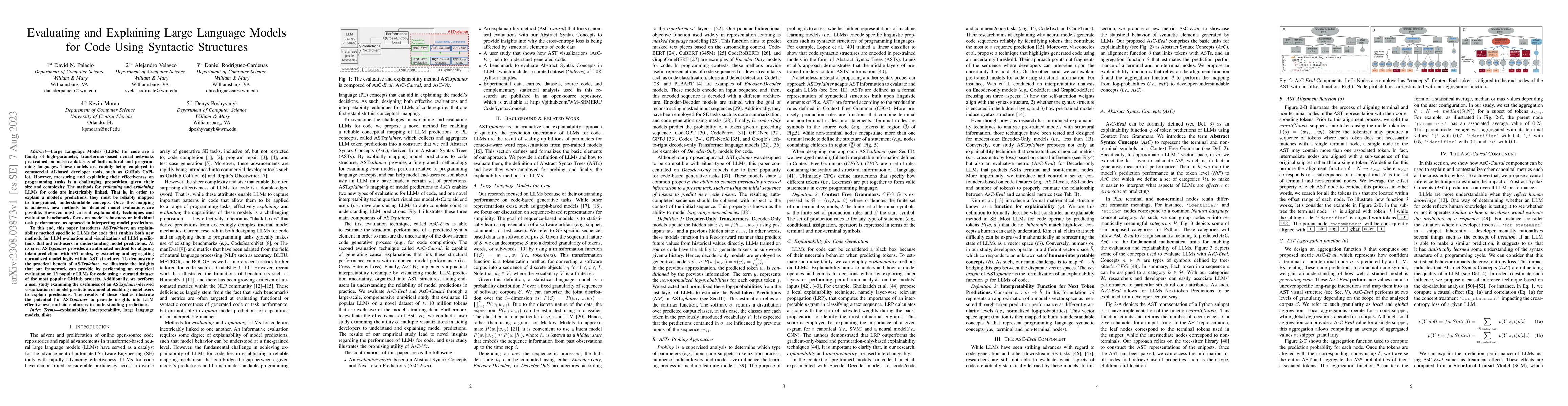 Thumbnail for Evaluating and Explaining Large Language Models for Code Using Syntactic
  Structures