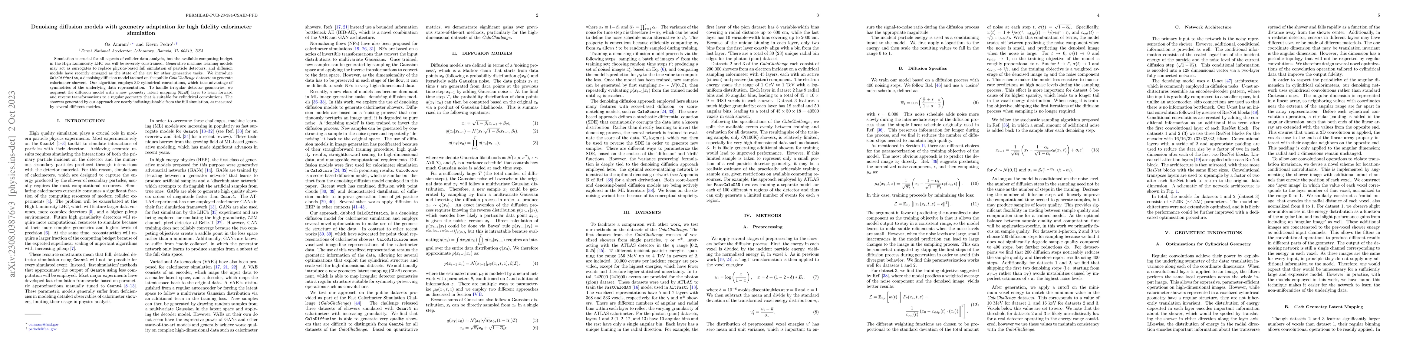 Thumbnail for Denoising diffusion models with geometry adaptation for high fidelity
  calorimeter simulation