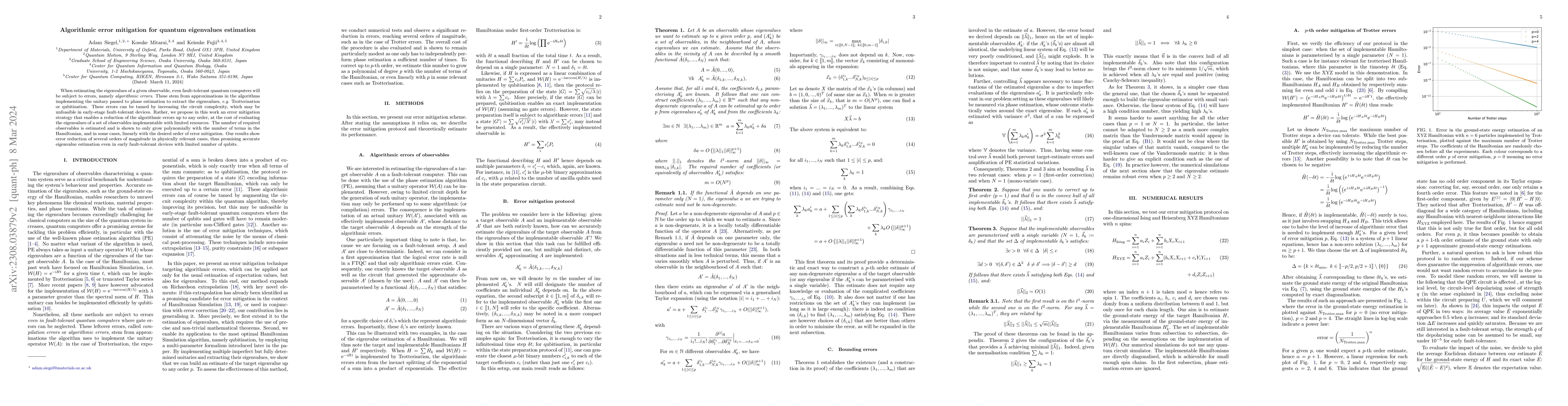 Thumbnail for Algorithmic error mitigation for quantum eigenvalues estimation