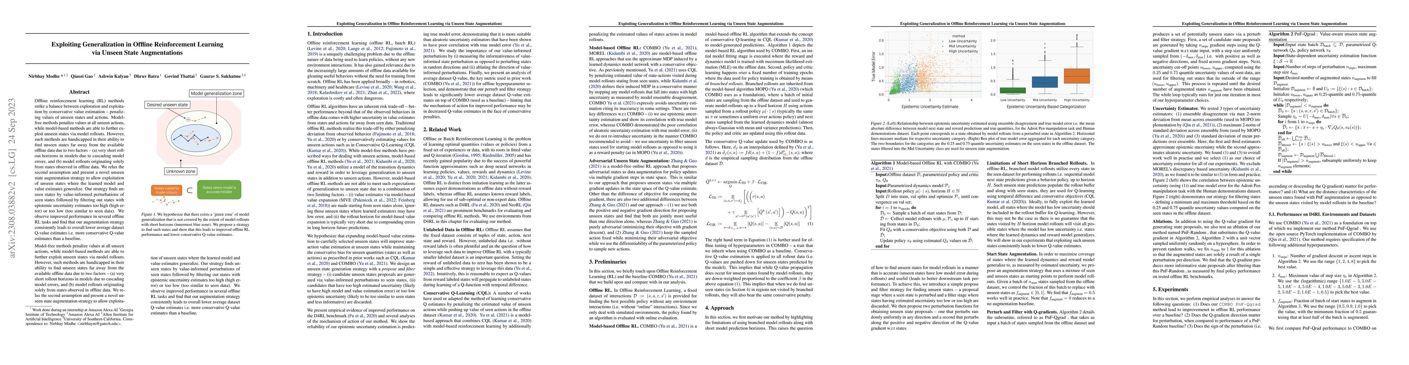 Thumbnail for Exploiting Generalization in Offline Reinforcement Learning via Unseen
  State Augmentations