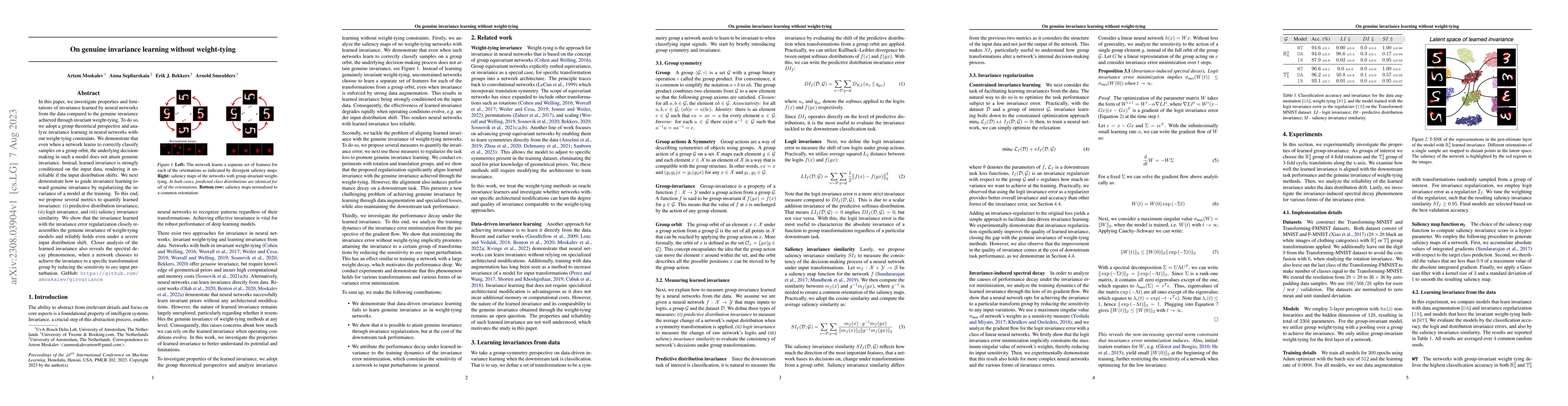 Thumbnail for On genuine invariance learning without weight-tying