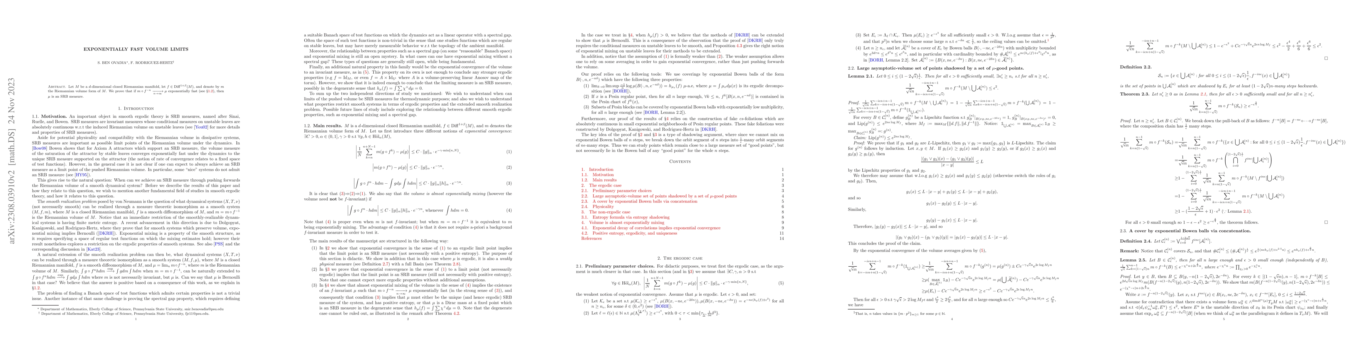 Thumbnail for Exponential volume limits