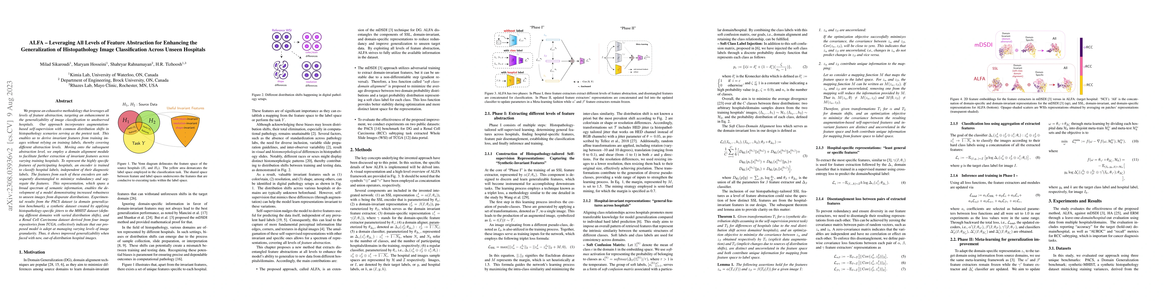 Thumbnail for ALFA -- Leveraging All Levels of Feature Abstraction for Enhancing the
  Generalization of Histopathology Image Classification Across Unseen Hospitals
