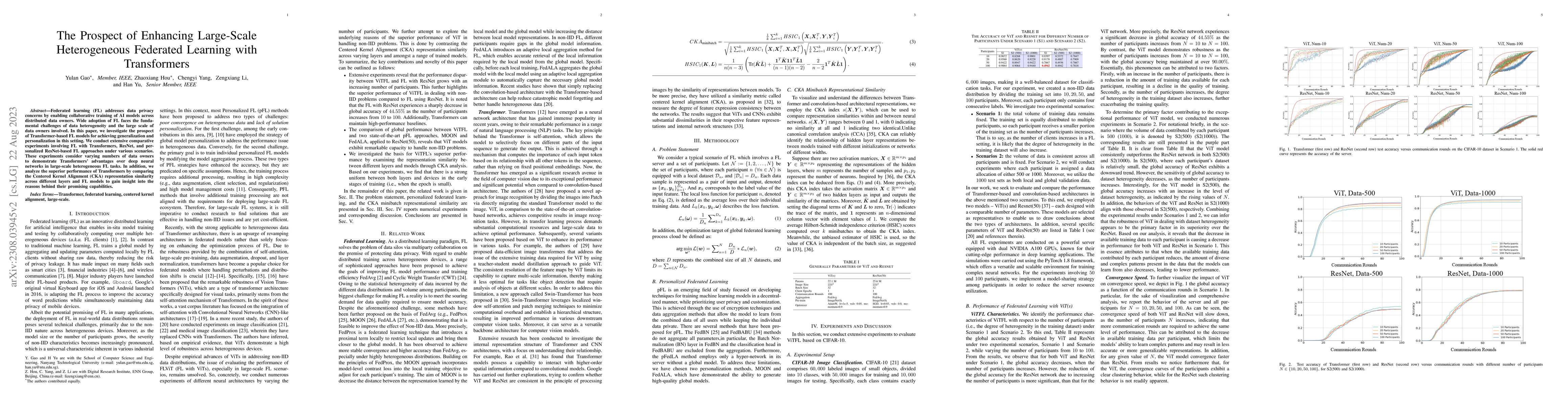 Thumbnail for The Prospect of Enhancing Large-Scale Heterogeneous Federated Learning
  with Transformers