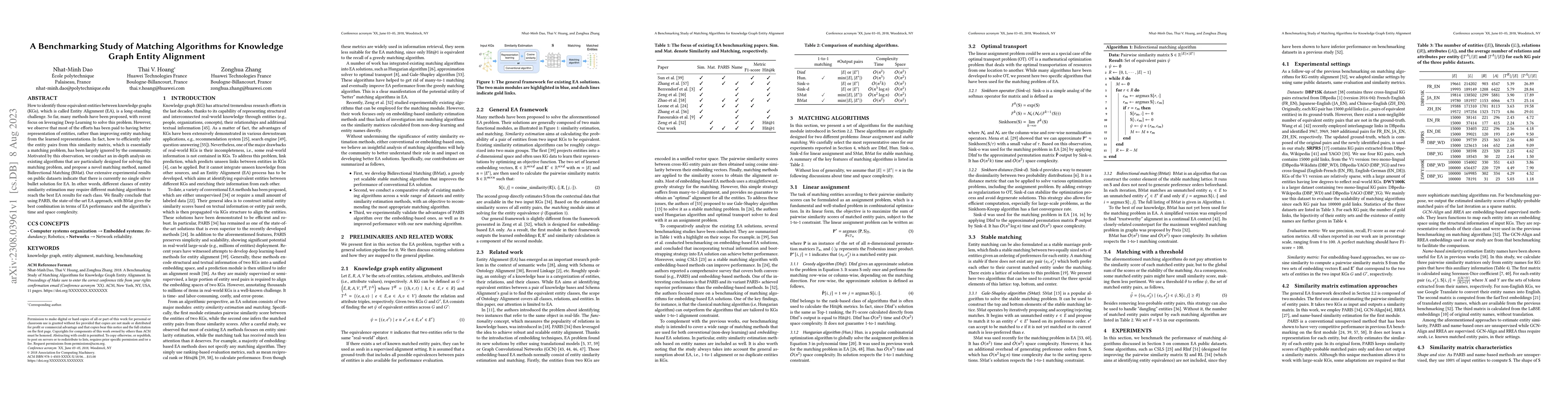 Thumbnail for A Benchmarking Study of Matching Algorithms for Knowledge Graph Entity
  Alignment
