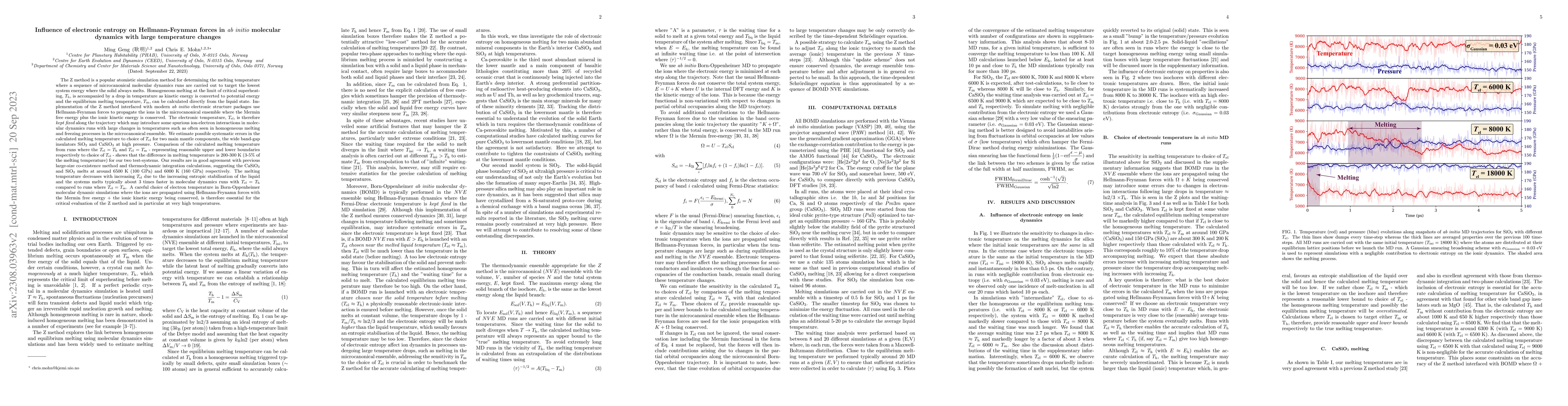 Thumbnail for Influence of electronic entropy on Hellmann-Feynman forces in ab initio
  molecular dynamics with large temperature changes