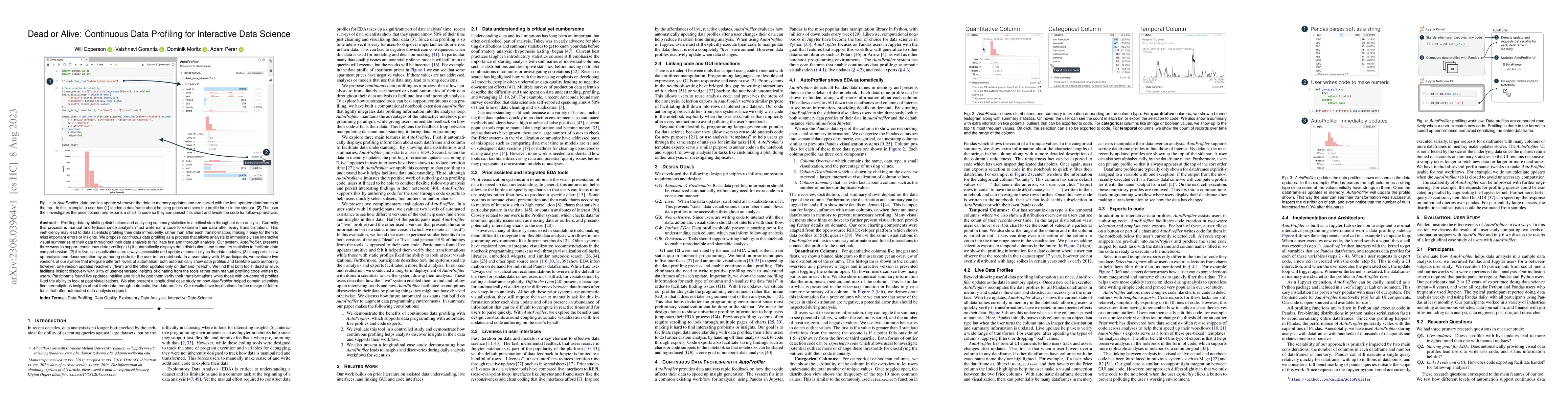 Thumbnail for Dead or Alive: Continuous Data Profiling for Interactive Data Science