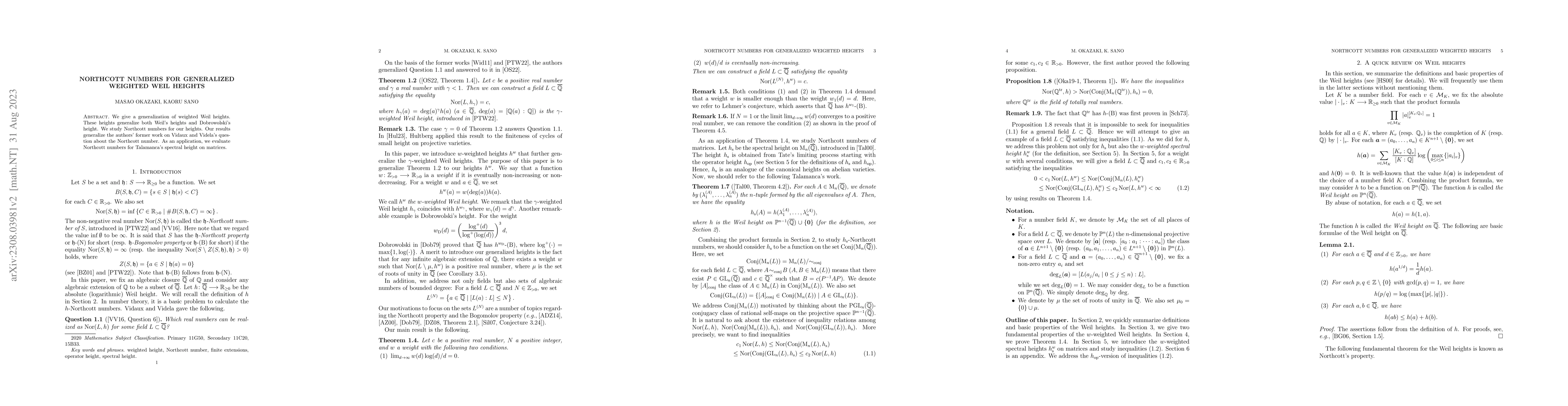 Thumbnail for Northcott numbers for generalized weighted Weil heights