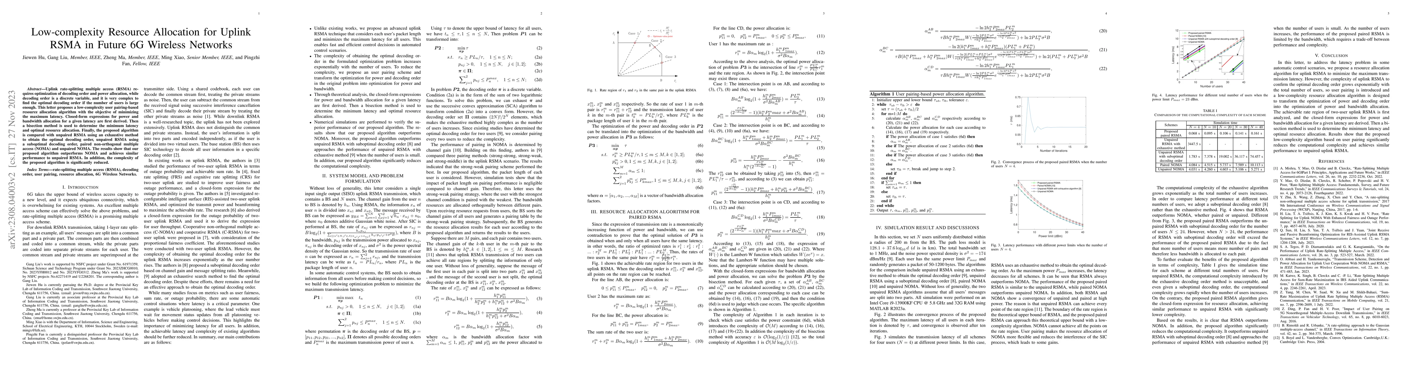 Thumbnail for Low-complexity Resource Allocation for Uplink RSMA in Future 6G Wireless
  Networks