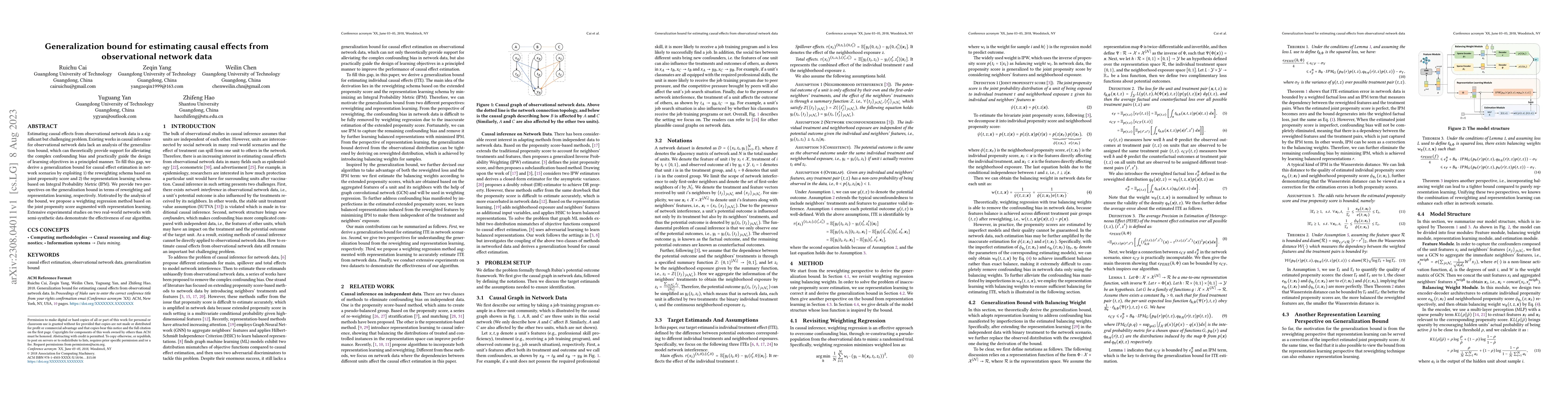 Thumbnail for Generalization bound for estimating causal effects from observational
  network data