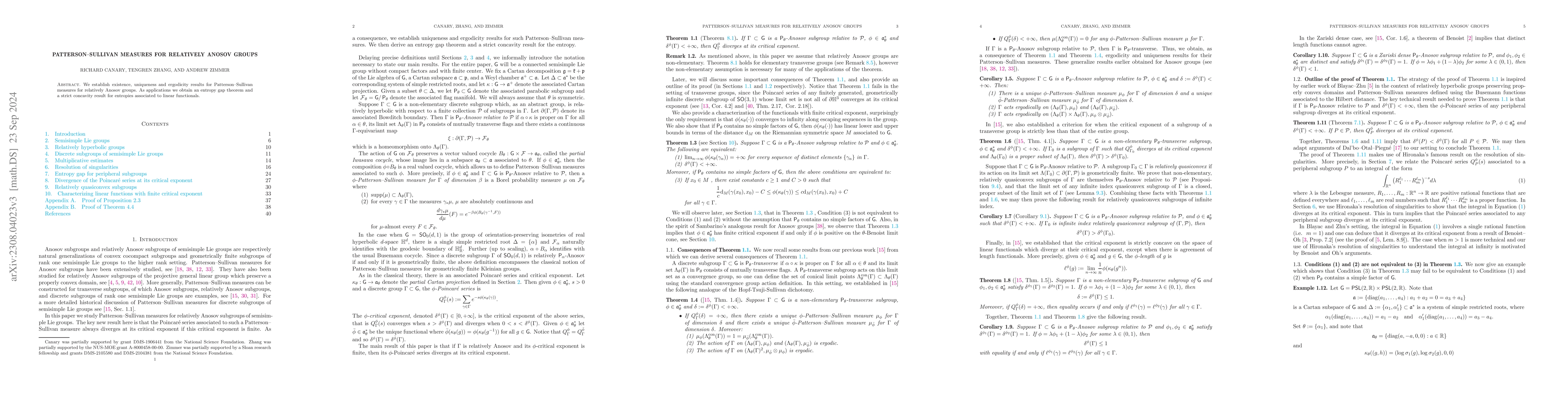Thumbnail for Patterson-Sullivan measures for relatively Anosov groups