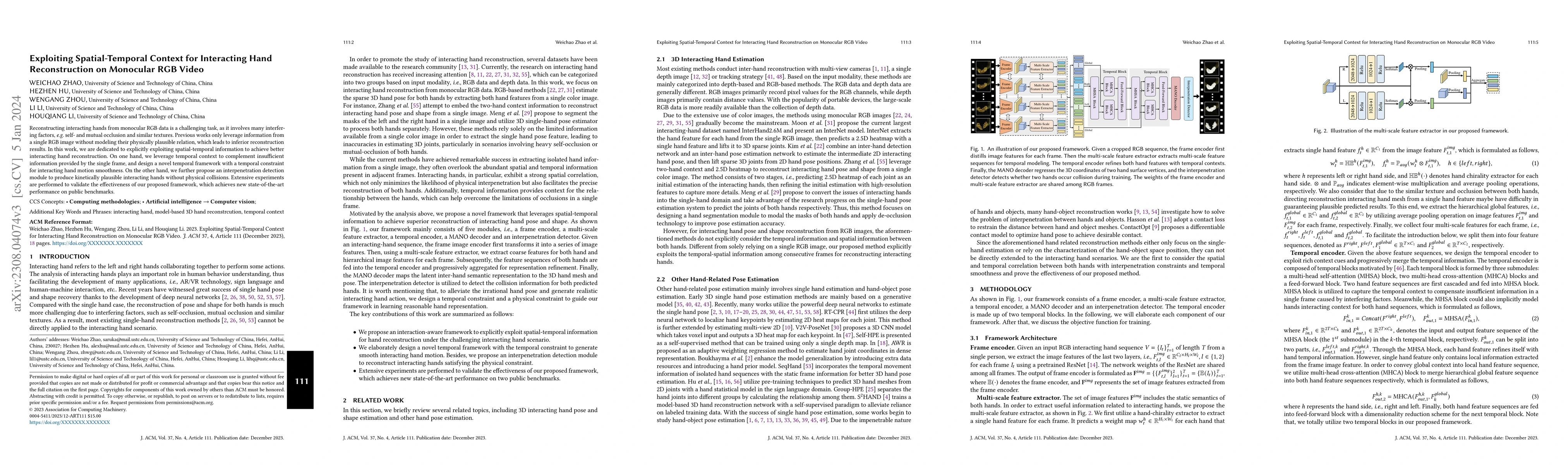 Thumbnail for Exploiting Spatial-Temporal Context for Interacting Hand Reconstruction
  on Monocular RGB Video
