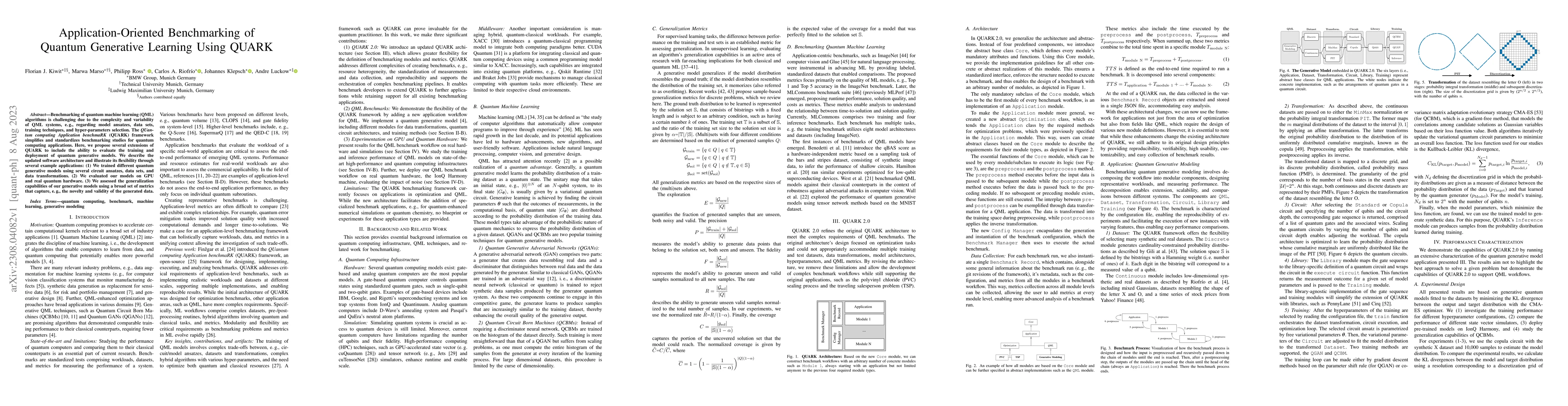 Thumbnail for Application-Oriented Benchmarking of Quantum Generative Learning Using
  QUARK