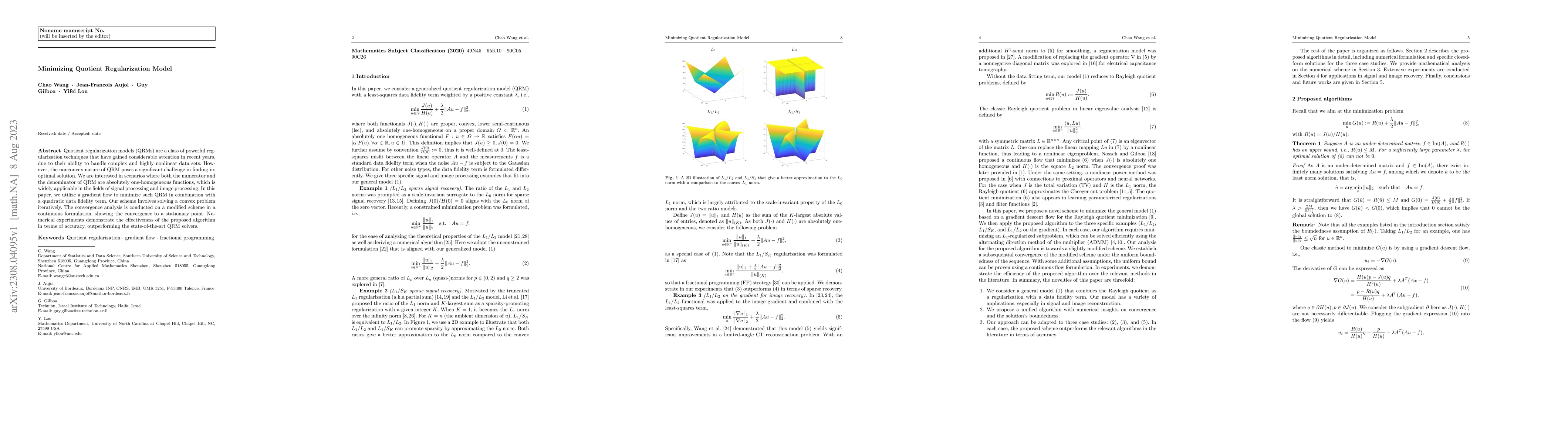 Thumbnail for Minimizing Quotient Regularization Model