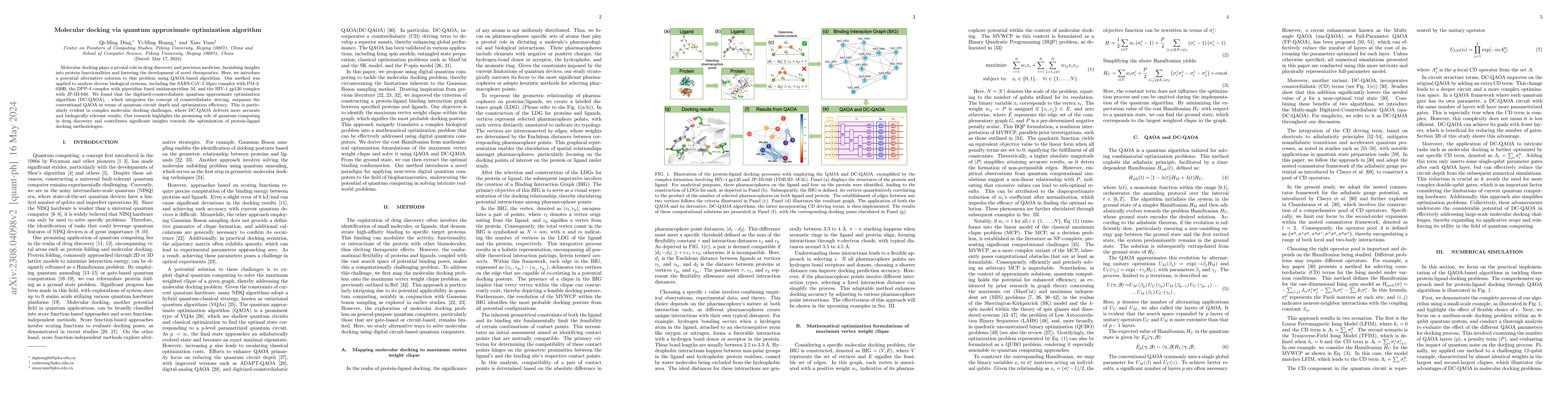 Thumbnail for Molecular docking via quantum approximate optimization algorithm