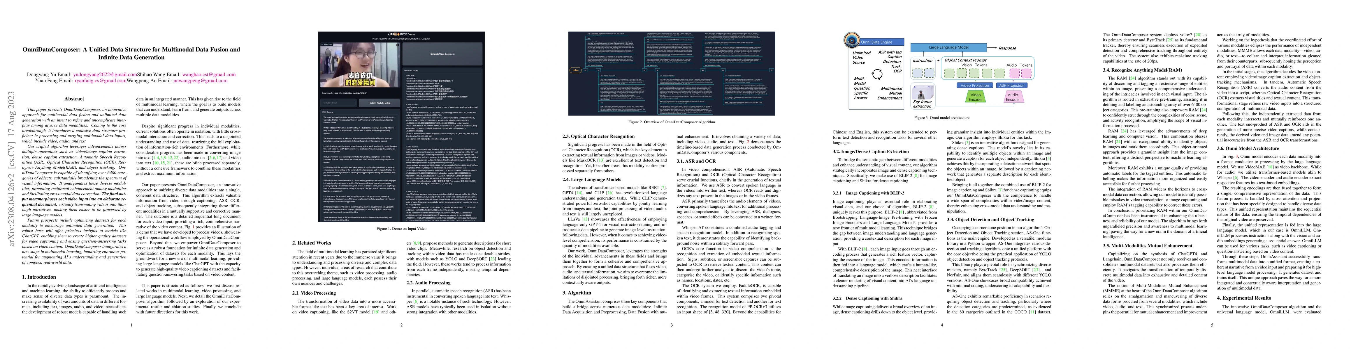 Thumbnail for OmniDataComposer: A Unified Data Structure for Multimodal Data Fusion
  and Infinite Data Generation