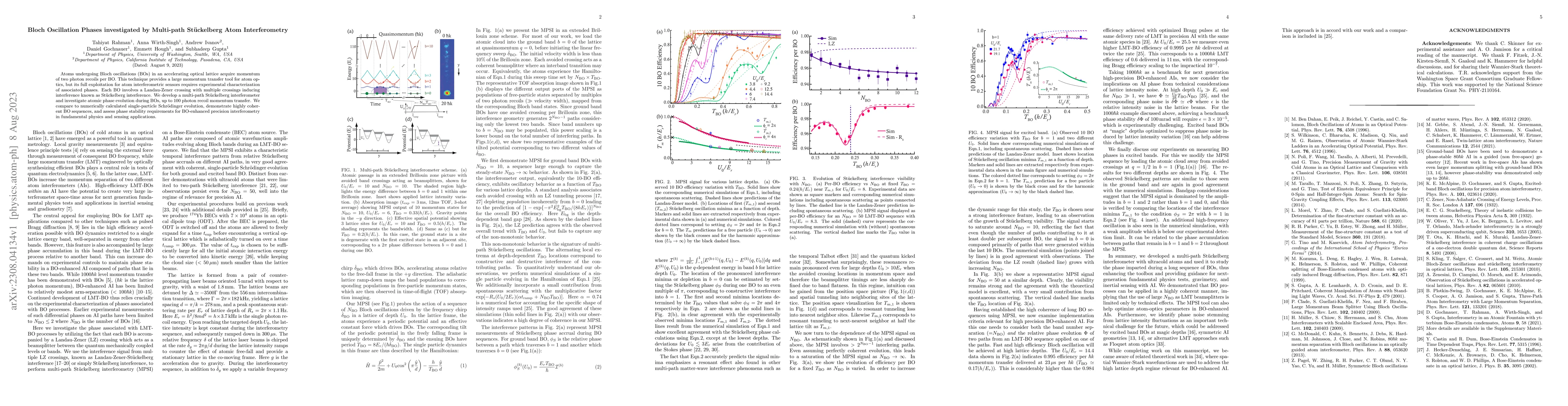 Thumbnail for Bloch Oscillation Phases investigated by Multi-path Stuckelberg Atom
  Interferometry