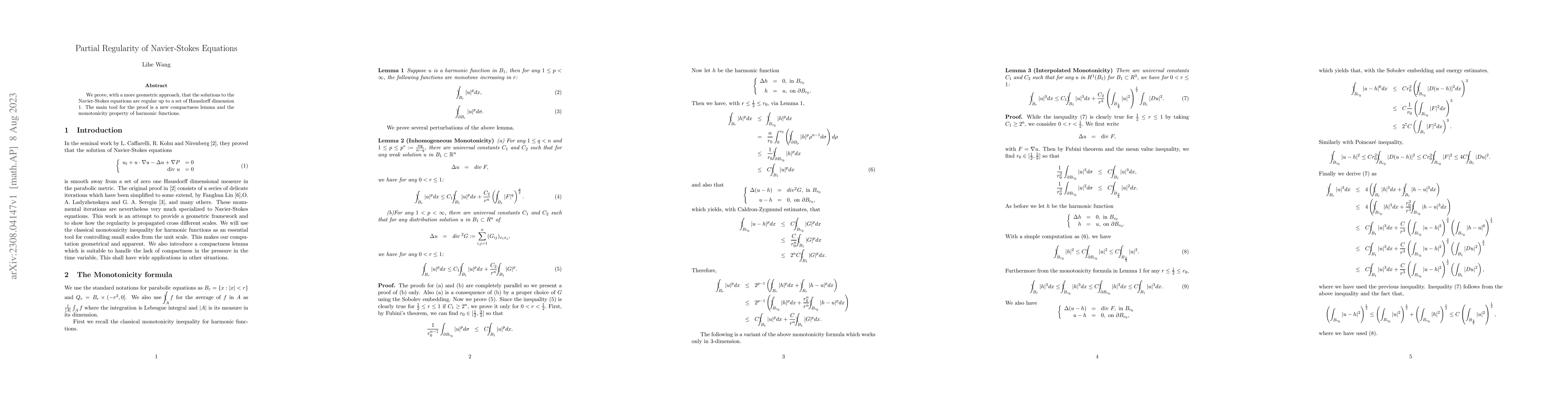 Thumbnail for Partial Regularity of Navier-Stokes Equations