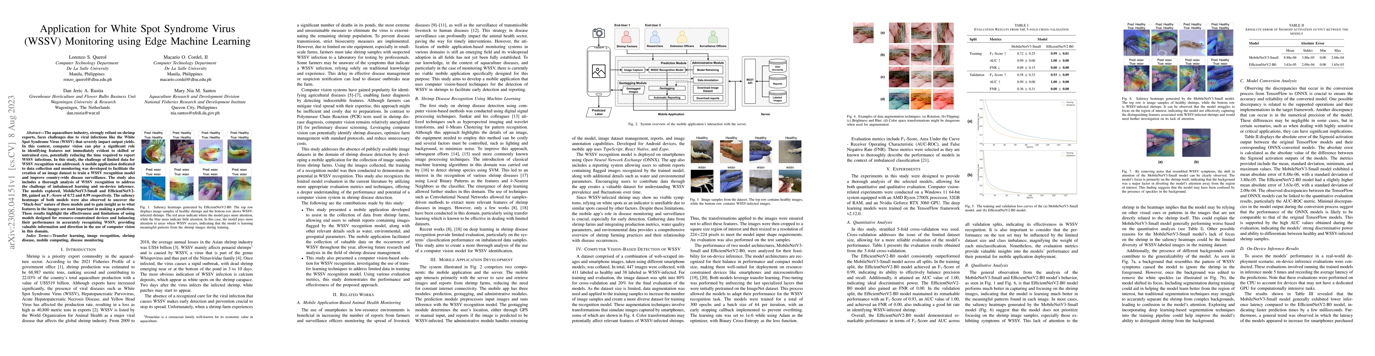 Thumbnail for Application for White Spot Syndrome Virus (WSSV) Monitoring using Edge
  Machine Learning