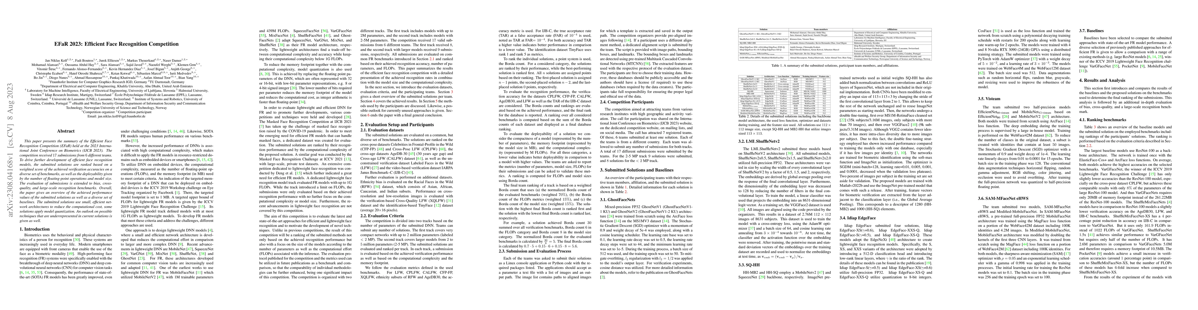 Thumbnail for EFaR 2023: Efficient Face Recognition Competition