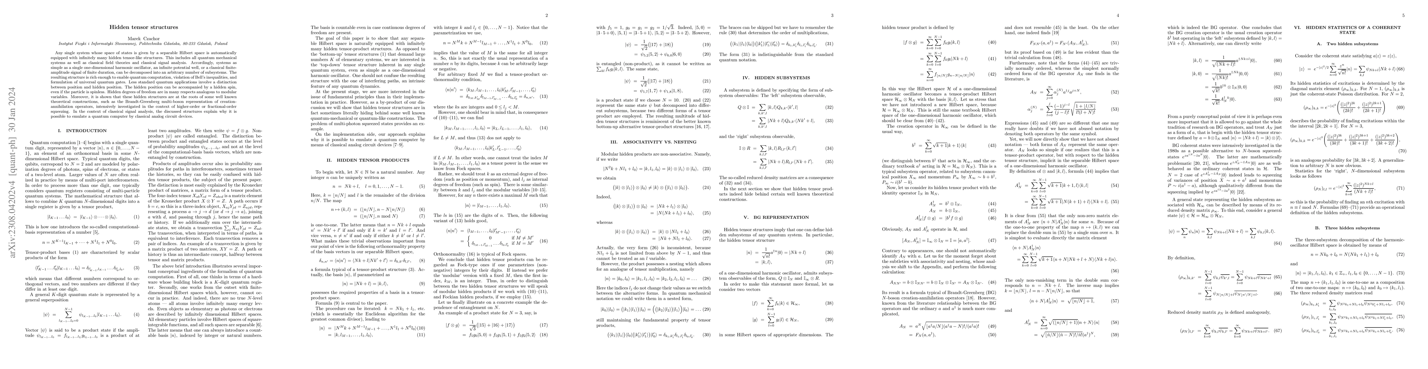 Thumbnail for Hidden tensor structures