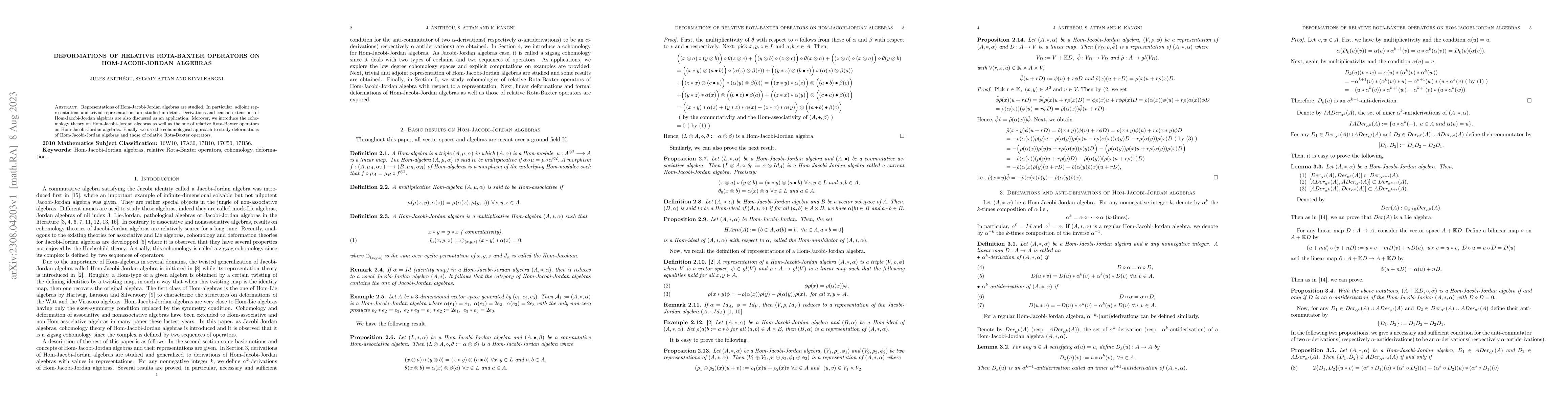 Thumbnail for Deformations of relative Rota-Baxter operators on Hom-Jacobi-Jordan
  algebras