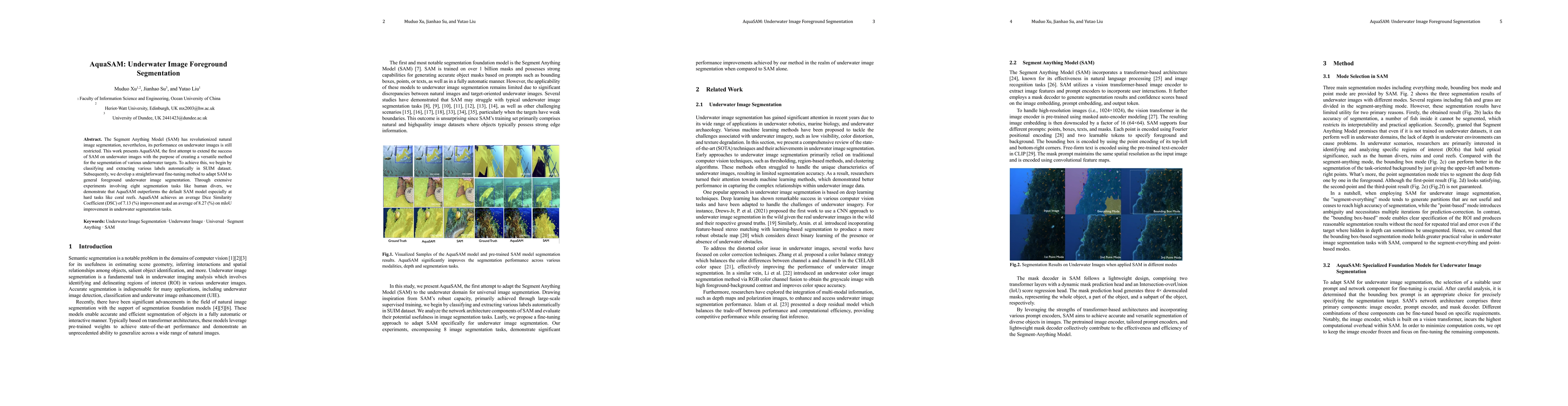 Thumbnail for AquaSAM: Underwater Image Foreground Segmentation