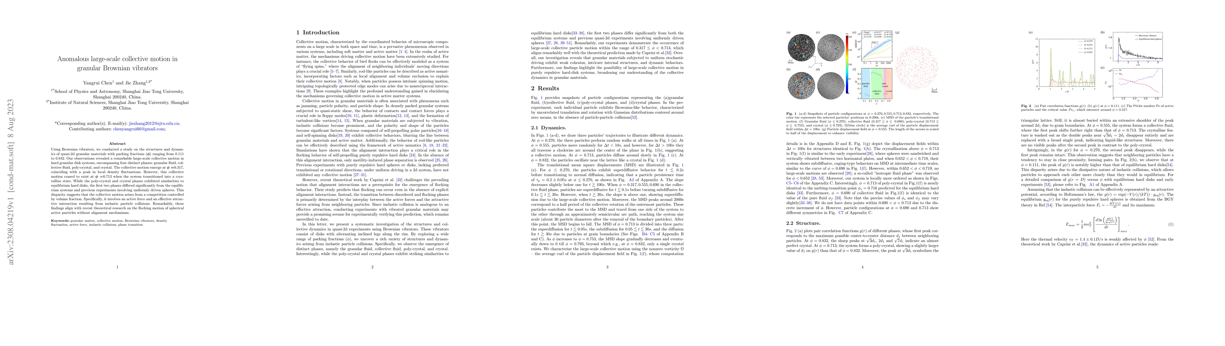 Thumbnail for Anomalous large-scale collective motion in granular Brownian vibrators