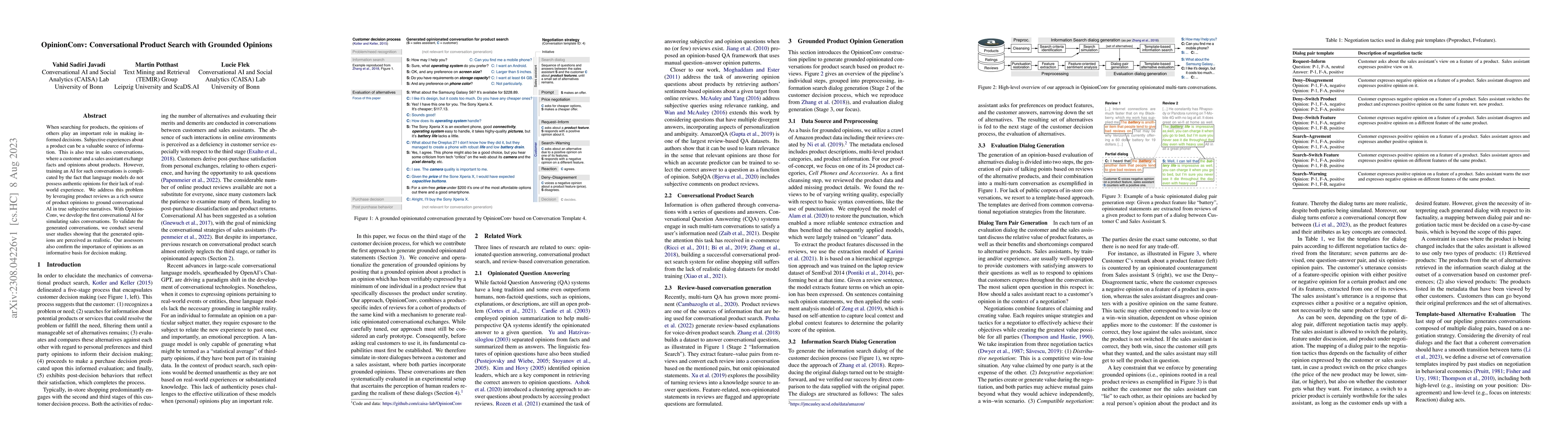 Thumbnail for OpinionConv: Conversational Product Search with Grounded Opinions