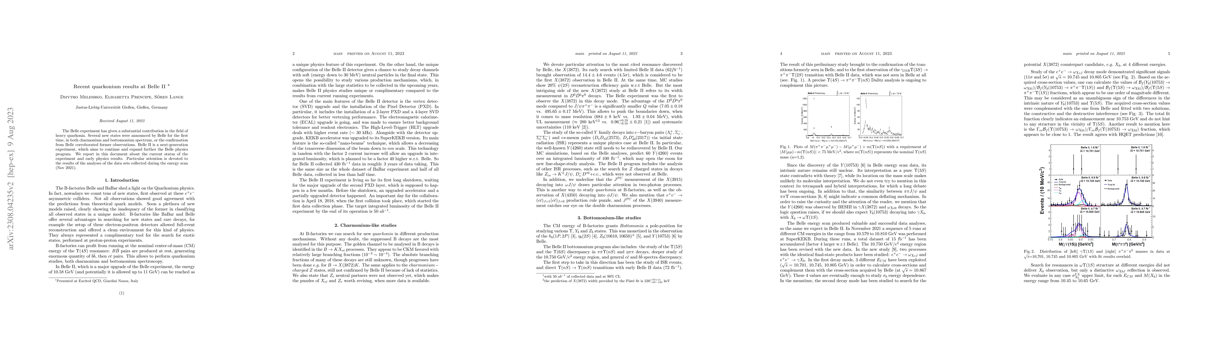 Thumbnail for Proceedings Excited QCD on recent quarkonium results at Belle II