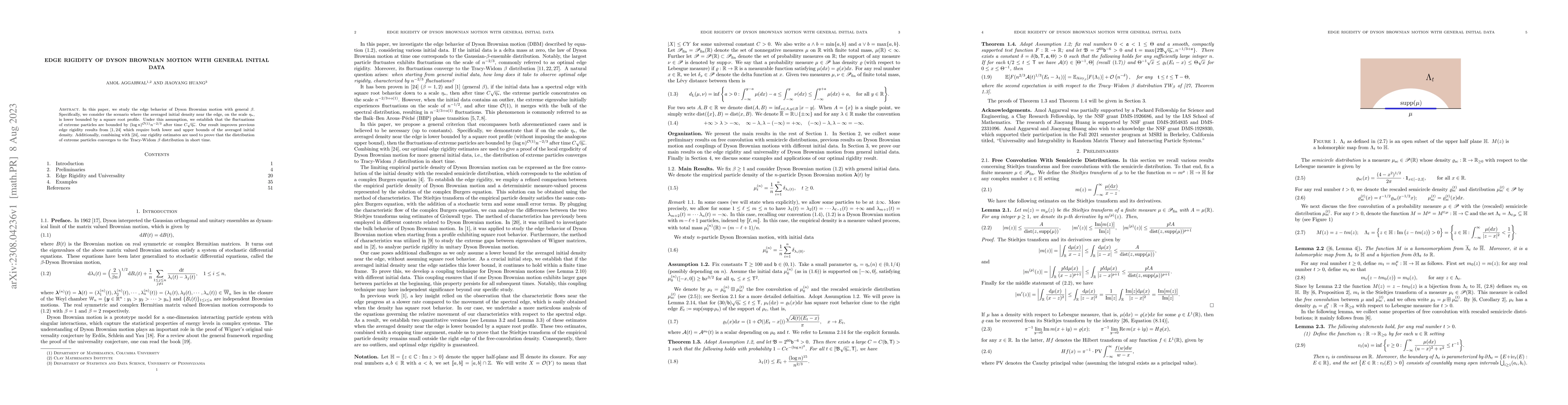 Thumbnail for Edge Rigidity of Dyson Brownian Motion with General Initial Data