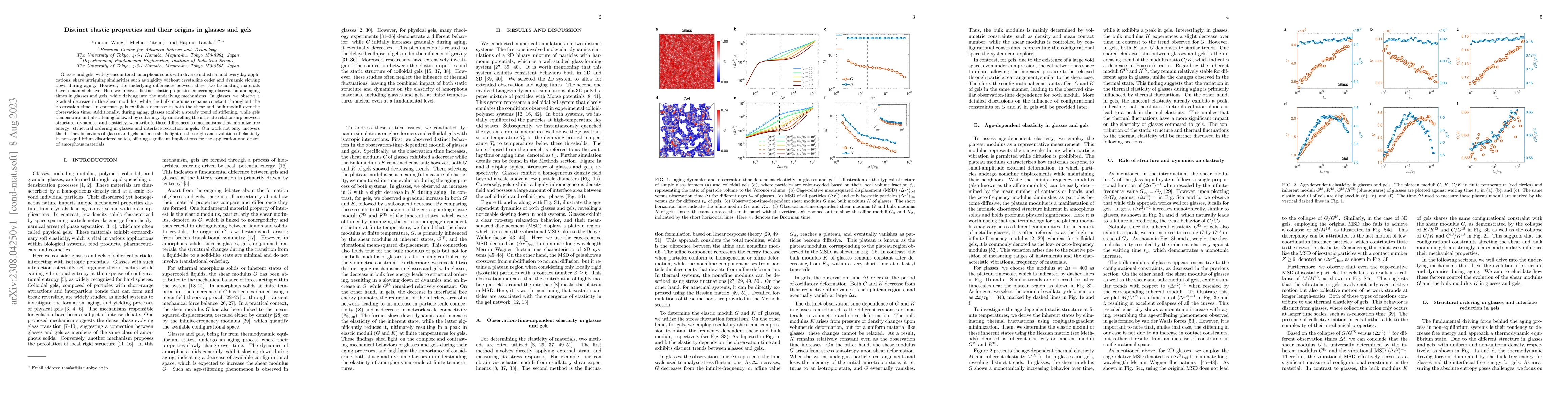 Thumbnail for Distinct elastic properties and their origins in glasses and gels