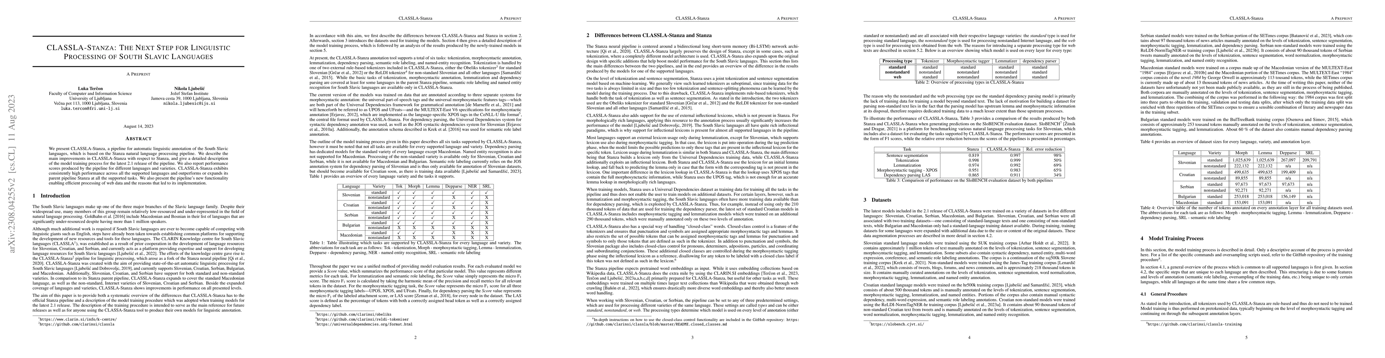 Thumbnail for CLASSLA-Stanza: The Next Step for Linguistic Processing of South Slavic
  Languages