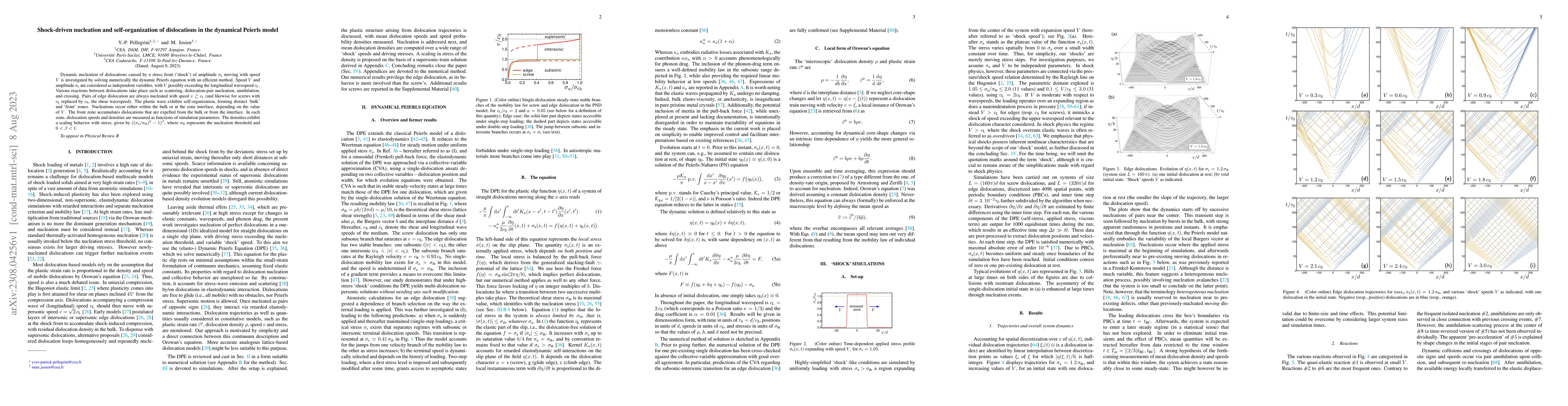 Thumbnail for Shock-driven nucleation and self-organization of dislocations in the
  dynamical Peierls model