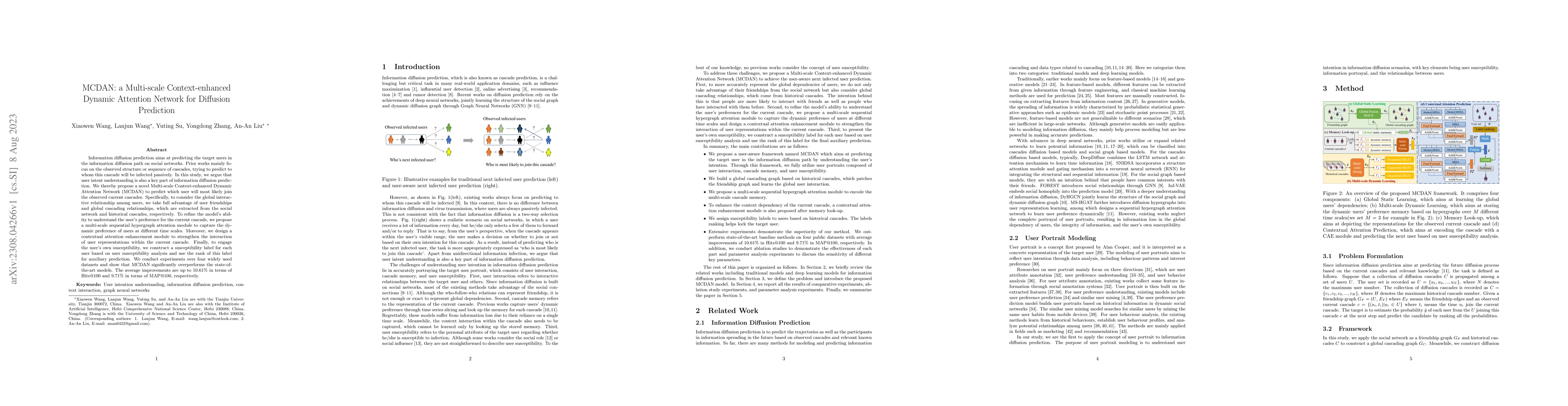 Thumbnail for MCDAN: a Multi-scale Context-enhanced Dynamic Attention Network for
  Diffusion Prediction