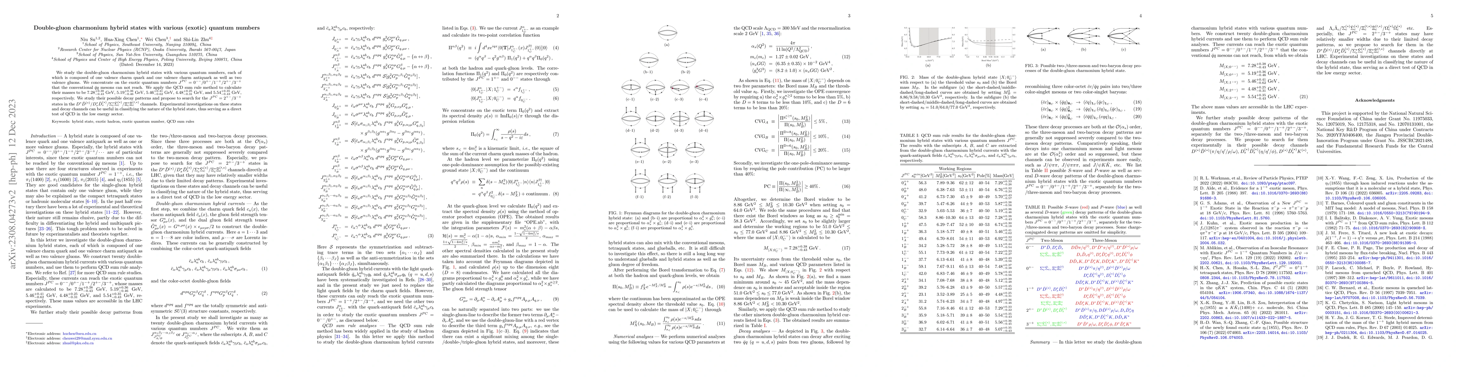 Thumbnail for Double-gluon charmonium hybrid states with various (exotic) quantum
  numbers