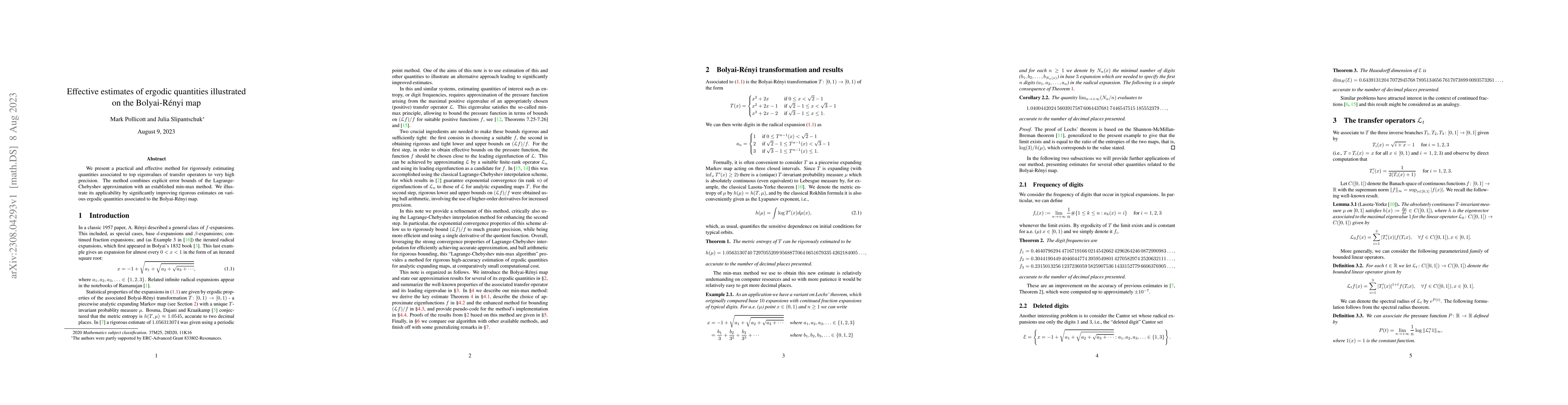 Thumbnail for Effective estimates of ergodic quantities illustrated on the
  Bolyai-R\'enyi map
