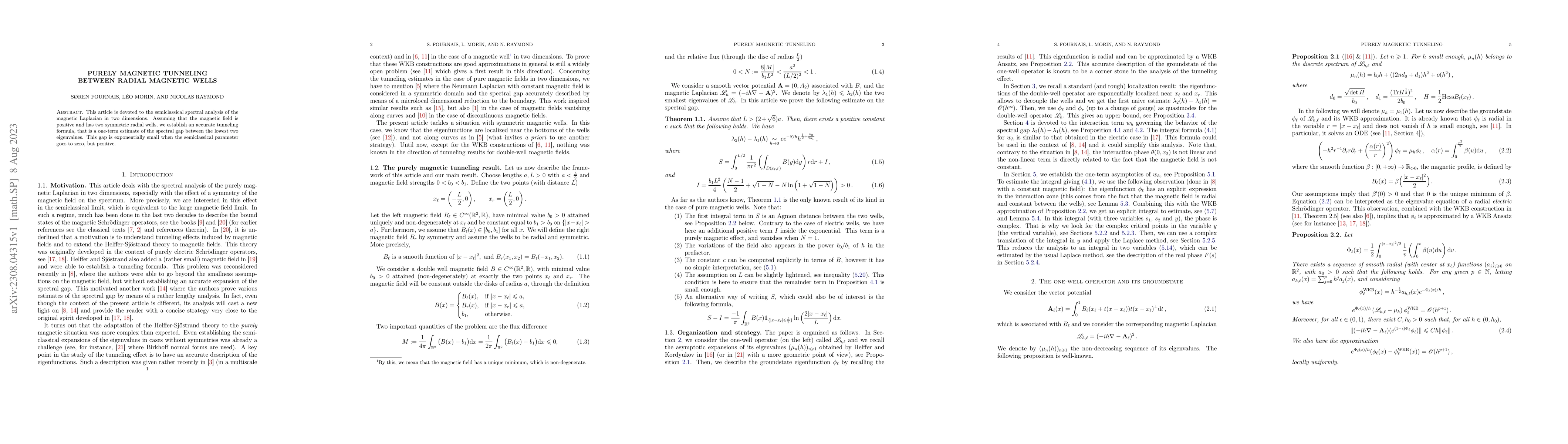 Thumbnail for Purely magnetic tunnelling between radial magnetic wells