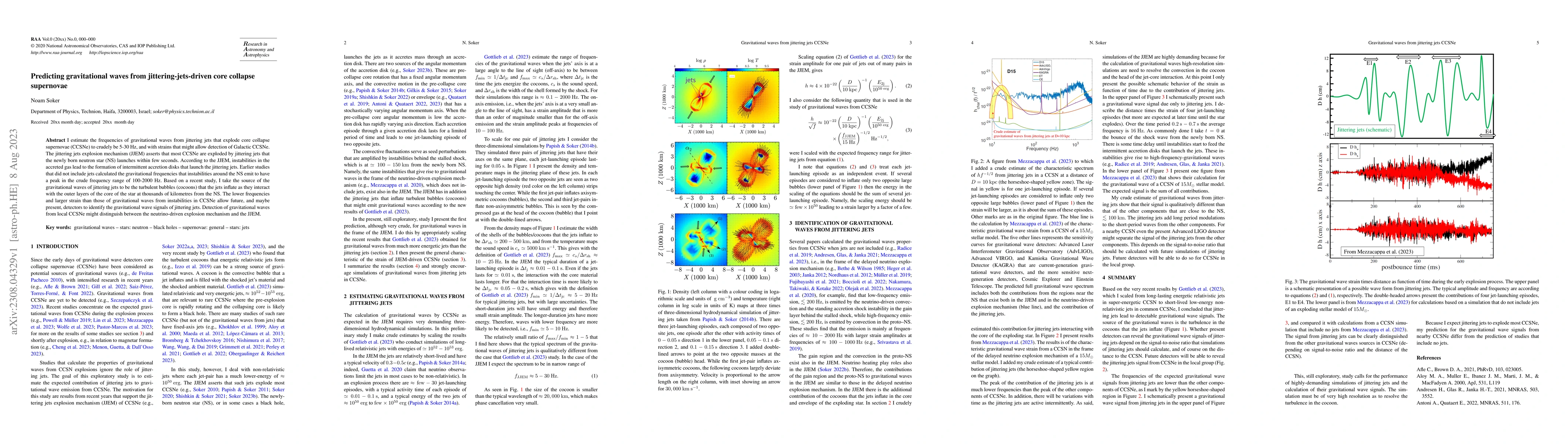 Thumbnail for Predicting gravitational waves from jittering-jets-driven core collapse
  supernovae