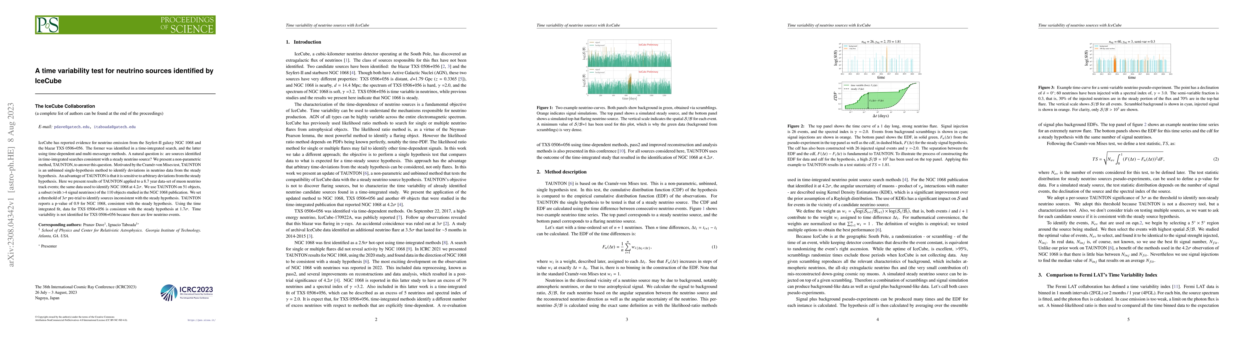 Thumbnail for A time variability test for neutrino sources identified by IceCube