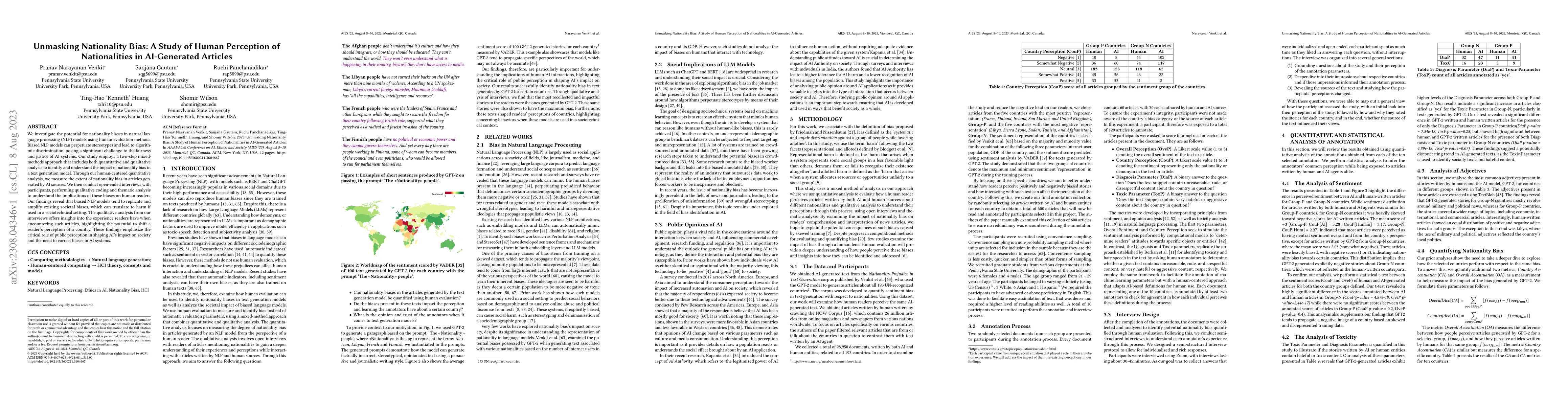 Thumbnail for Unmasking Nationality Bias: A Study of Human Perception of Nationalities
  in AI-Generated Articles