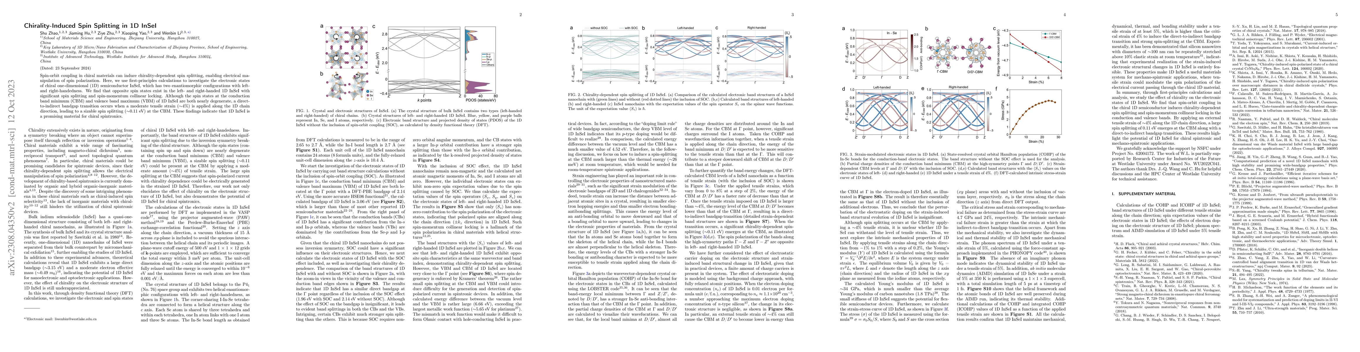 Thumbnail for Chirality-induced spin splitting in 1D InSeI