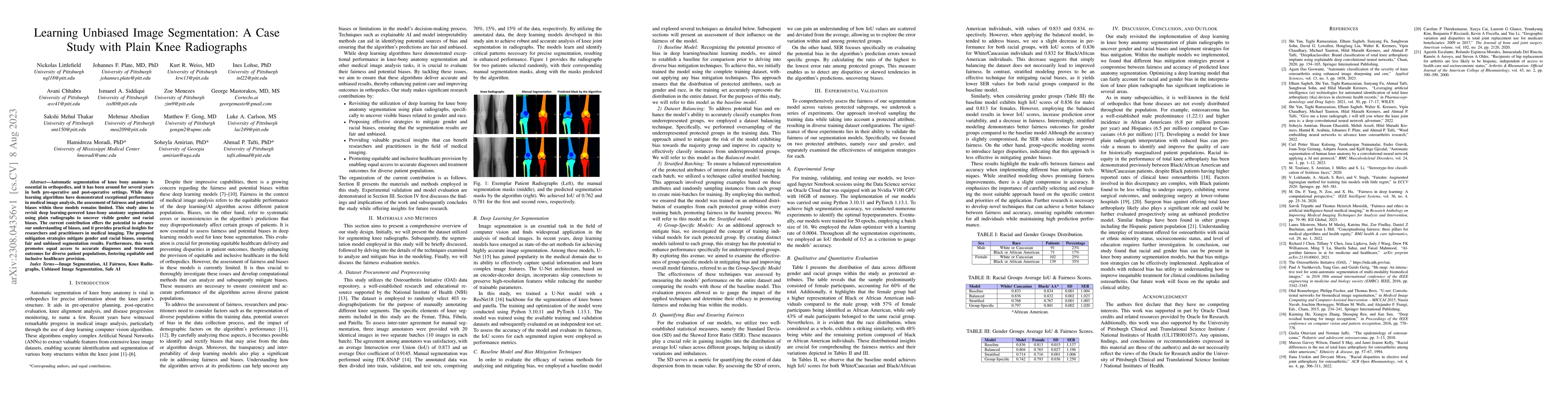 Thumbnail for Learning Unbiased Image Segmentation: A Case Study with Plain Knee
  Radiographs